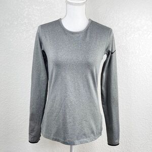 Nike Women's Grey Long Sleeve Performance Dry-Fit Shirt w/ Thumb Holes Medium